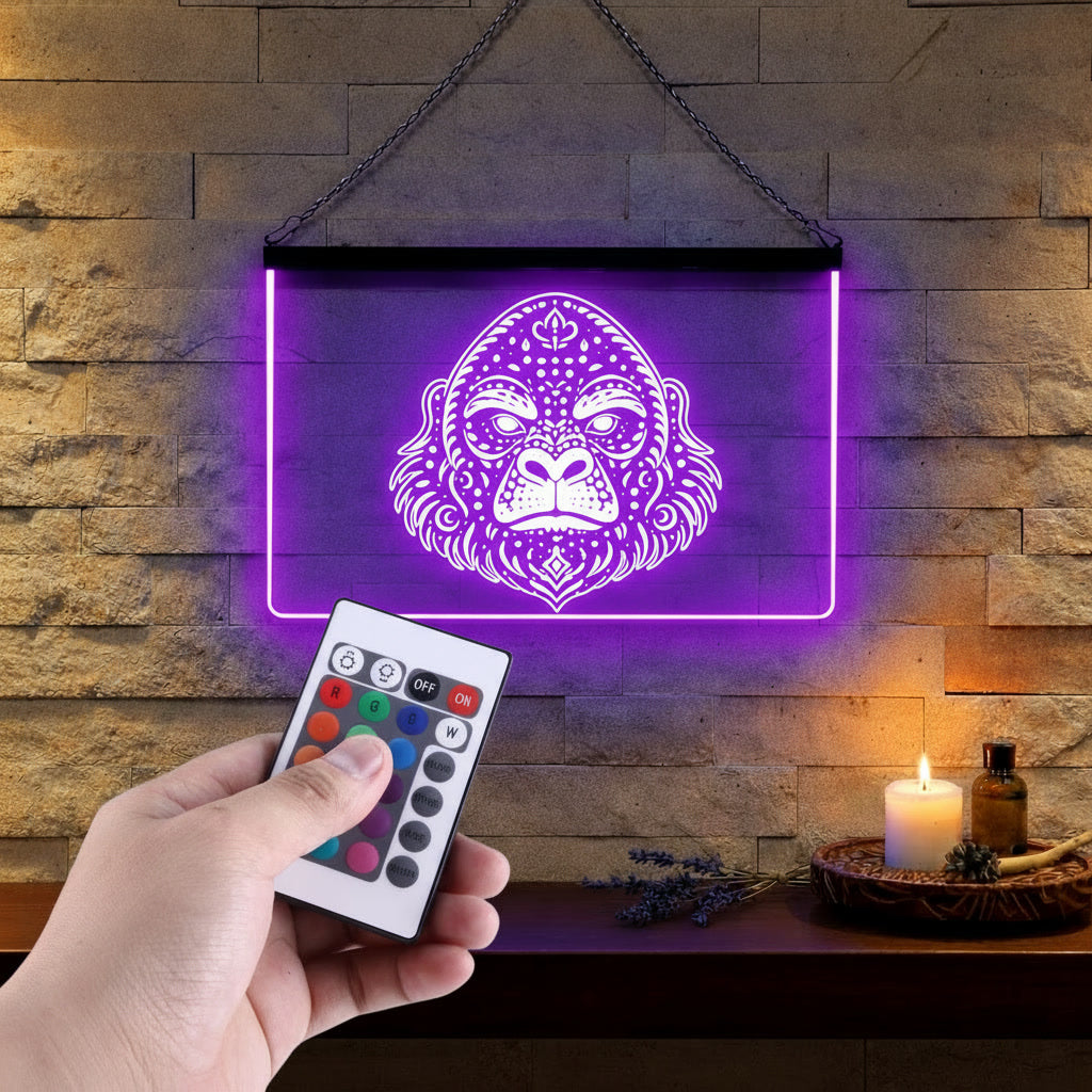 Enseigne Lumineuse Tribale Gorille