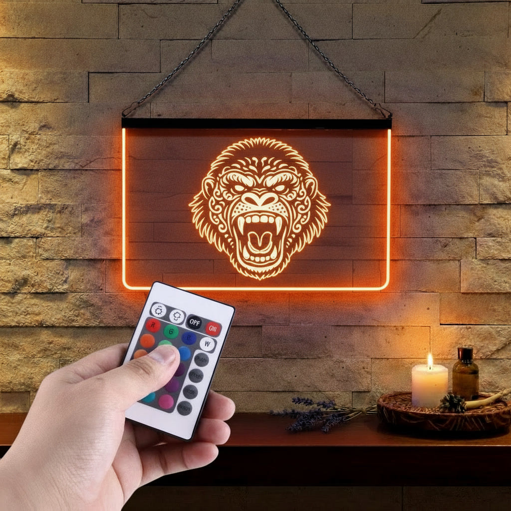Enseigne Lumineuse Tribale Gorille