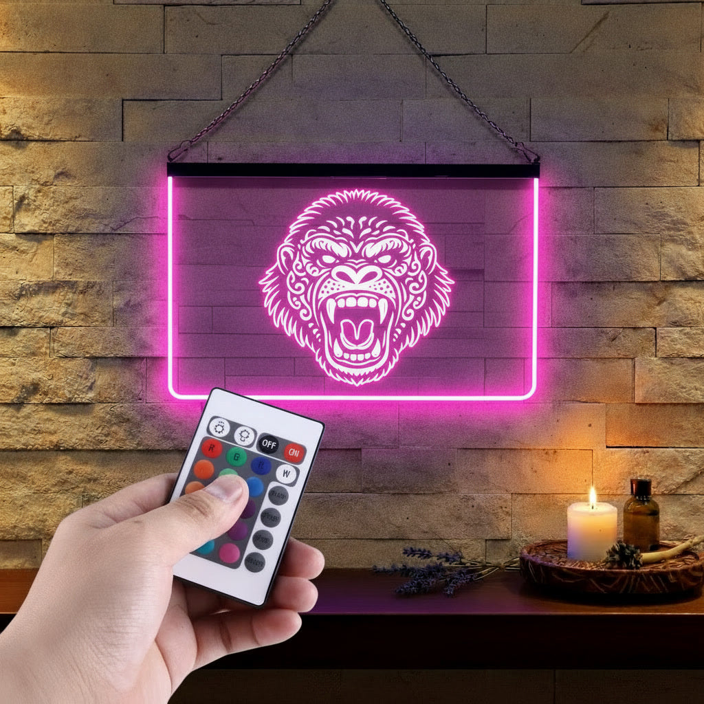 Enseigne Lumineuse Tribale Gorille
