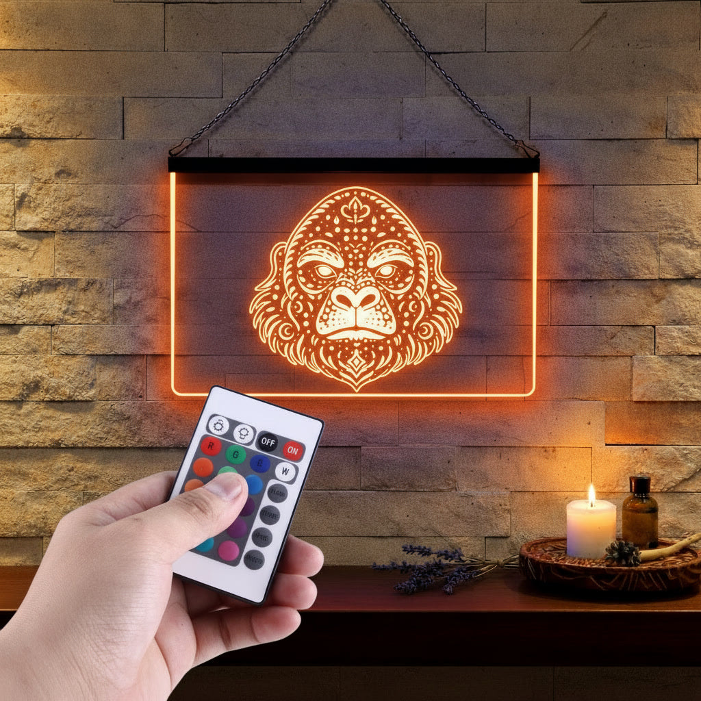 Enseigne Lumineuse Tribale Gorille