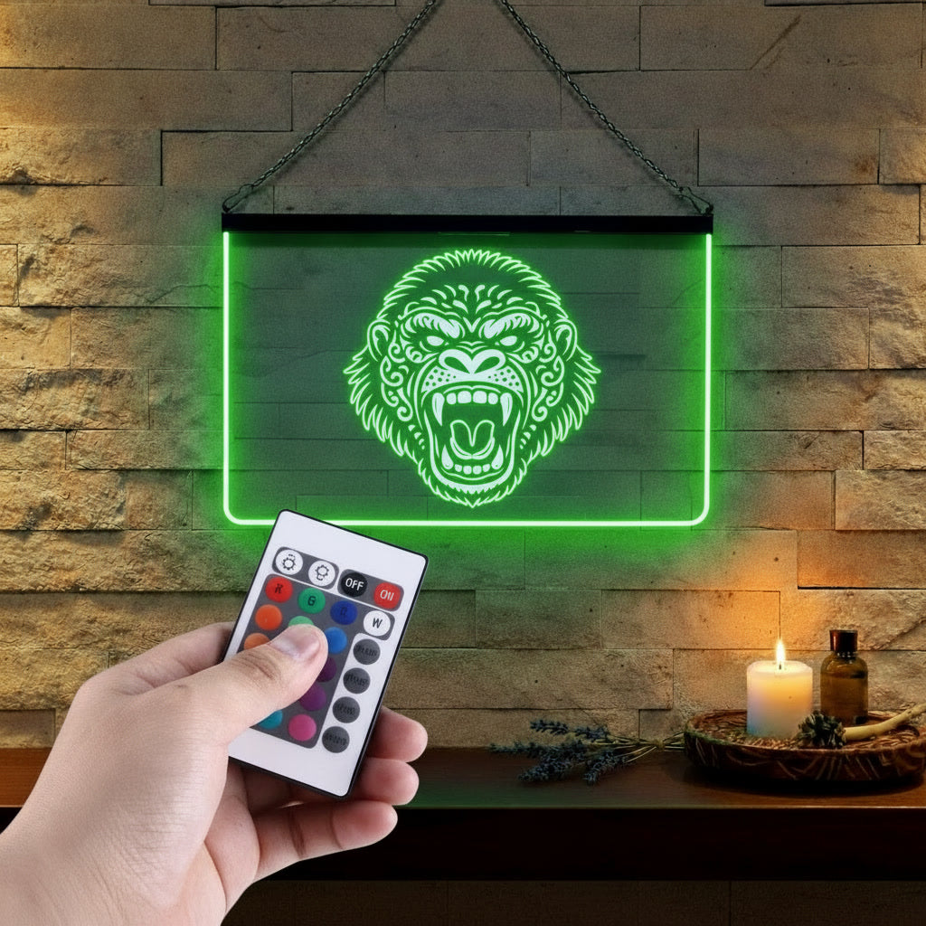 Enseigne Lumineuse Tribale Gorille