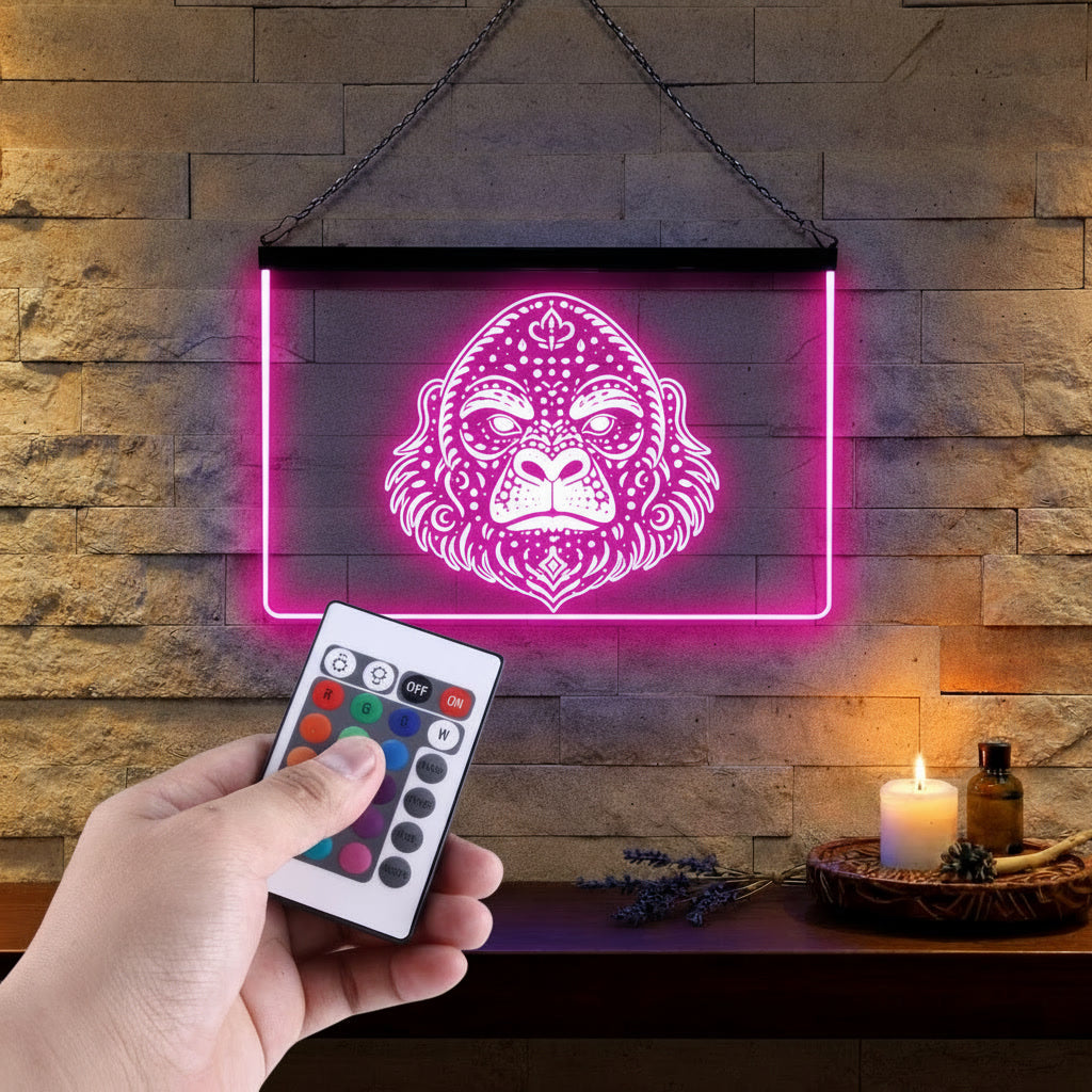 Enseigne Lumineuse Tribale Gorille