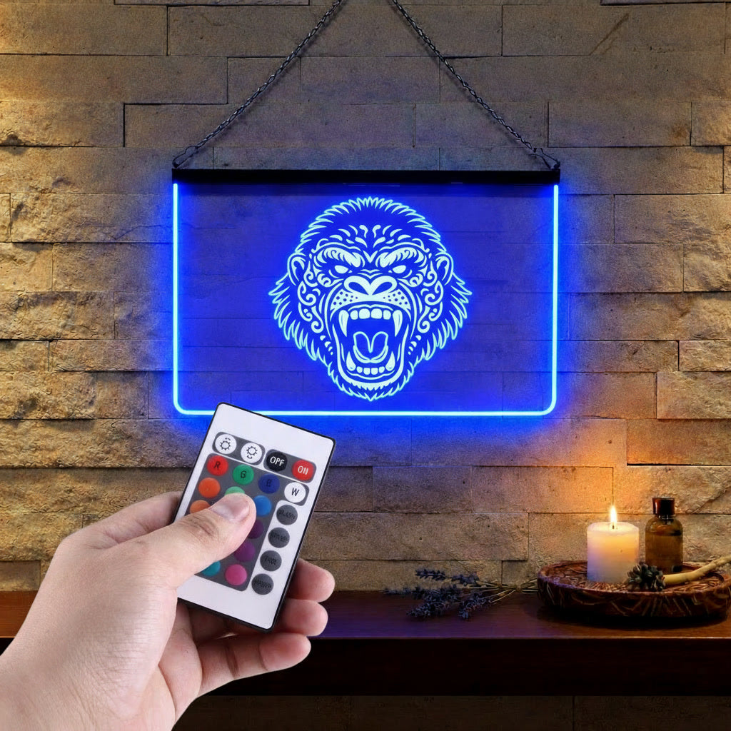 Enseigne Lumineuse Tribale Gorille