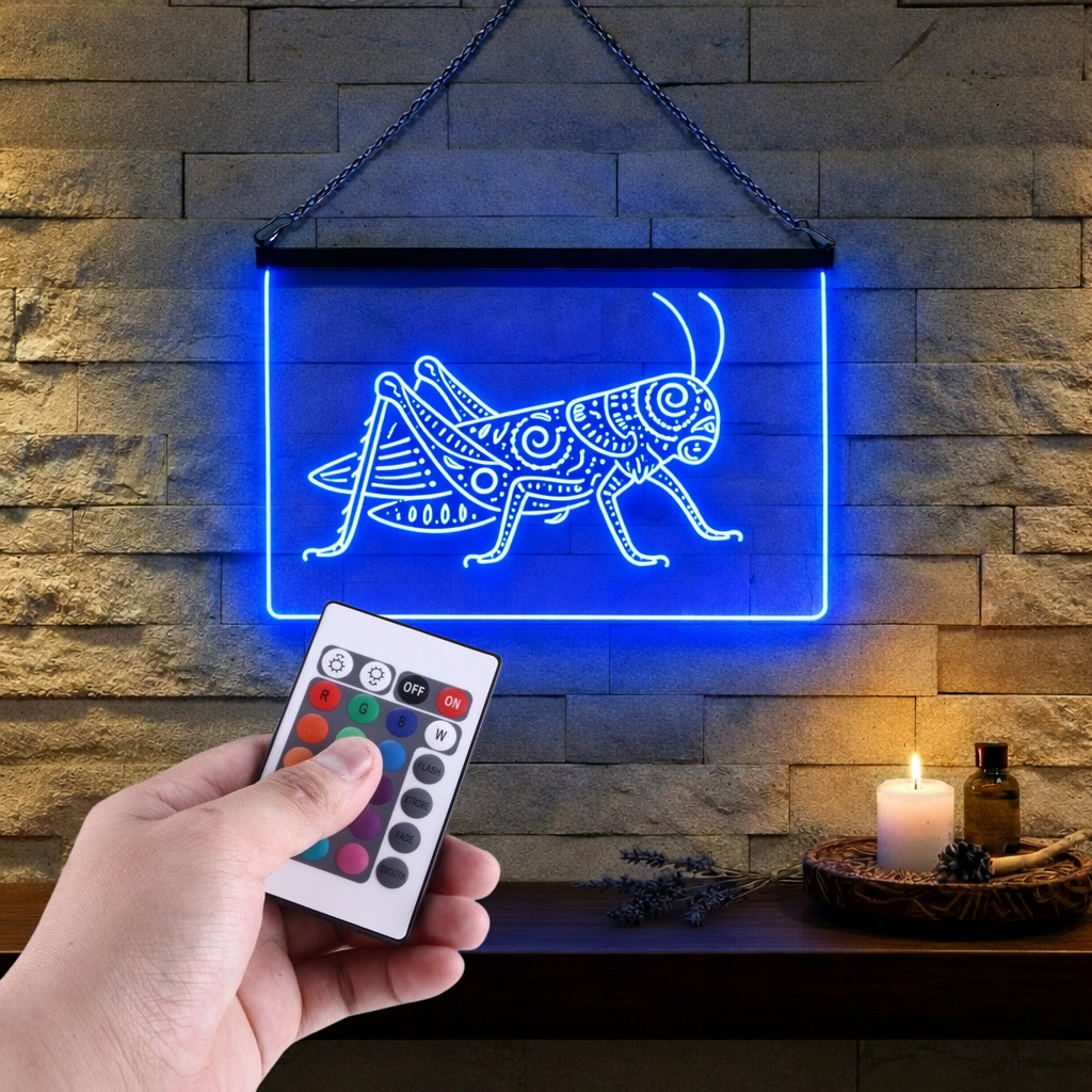 Enseigne Lumineuse Tribale Sauterelle