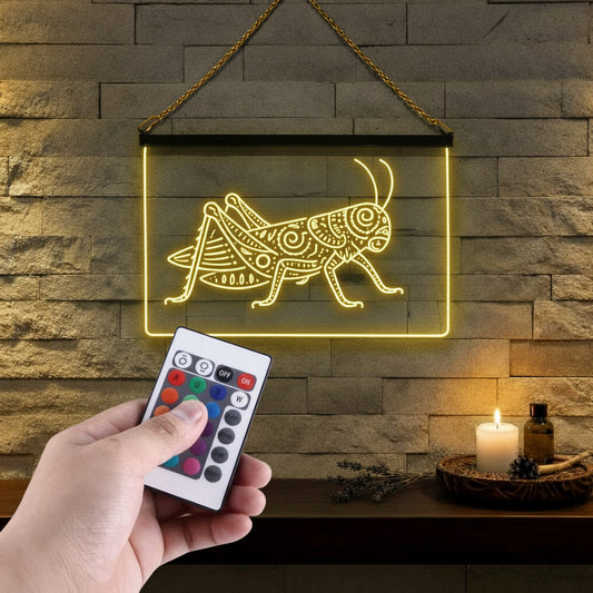 Enseigne Lumineuse Tribale Sauterelle