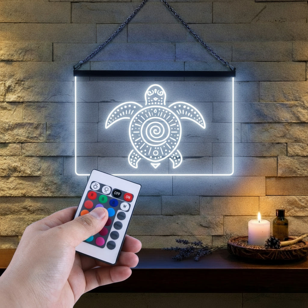 Enseigne Lumineuse Tribale Tortue