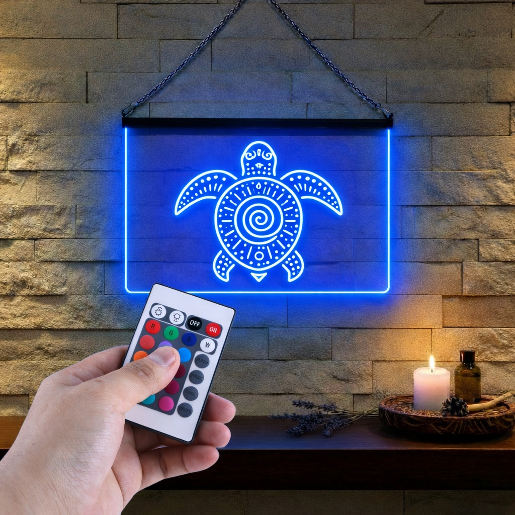 Enseigne Lumineuse Tribale Tortue