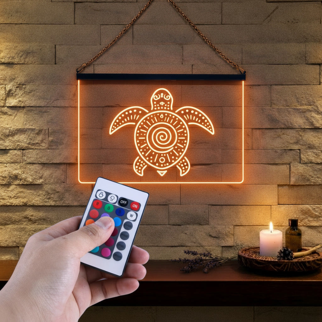 Enseigne Lumineuse Tribale Tortue
