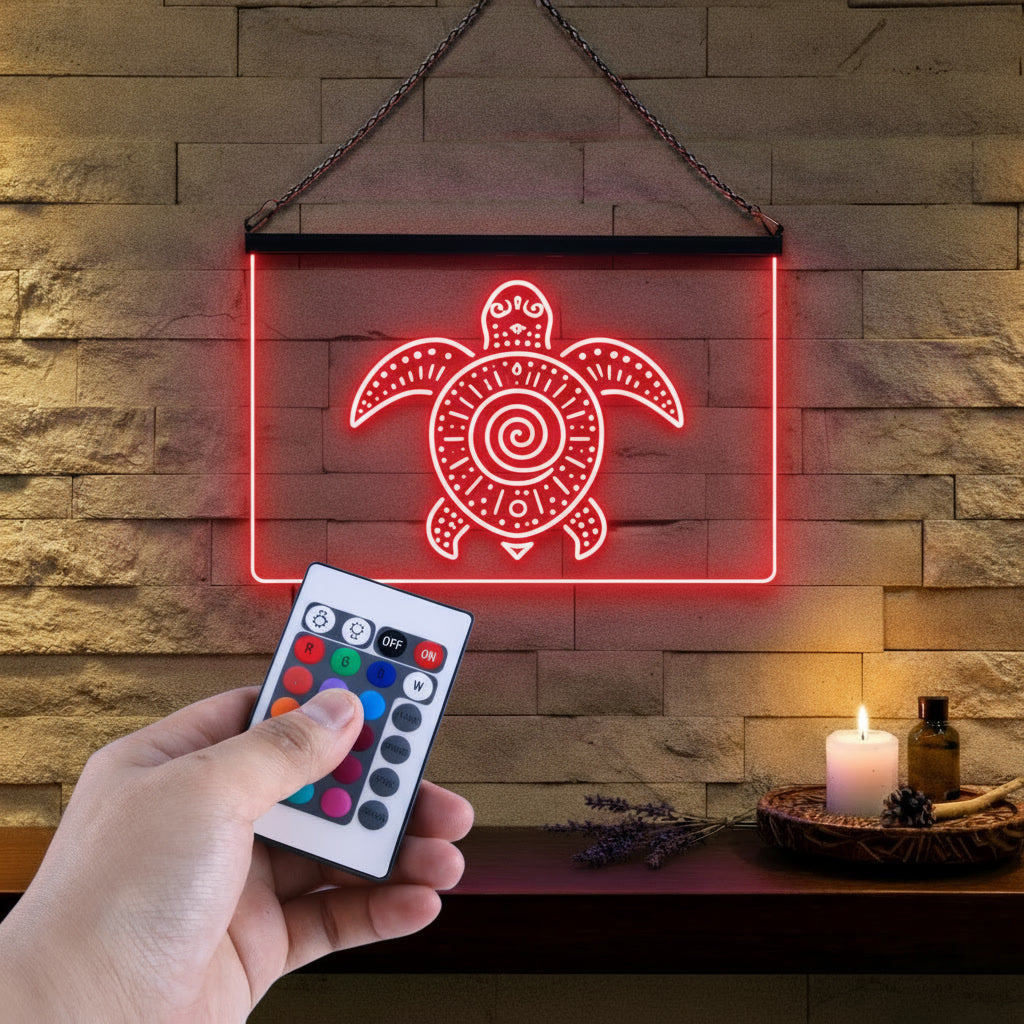 Enseigne Lumineuse Tribale Tortue