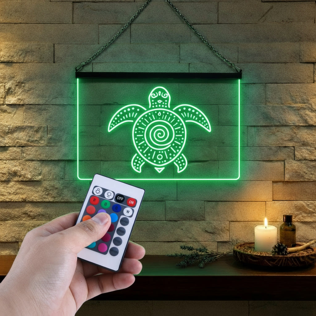 Enseigne Lumineuse Tribale Tortue
