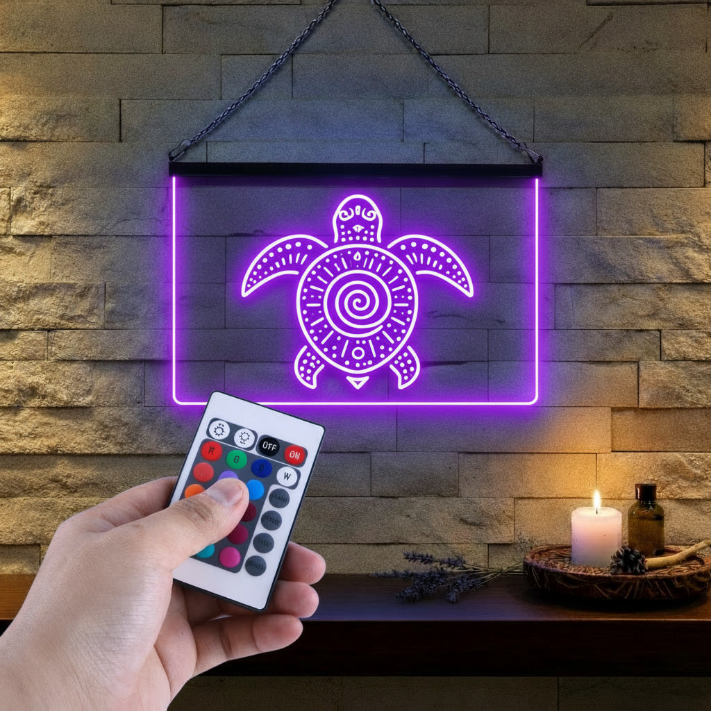 Enseigne Lumineuse Tribale Tortue