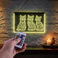 Enseigne Lumineuse Tribale Trio Chatons