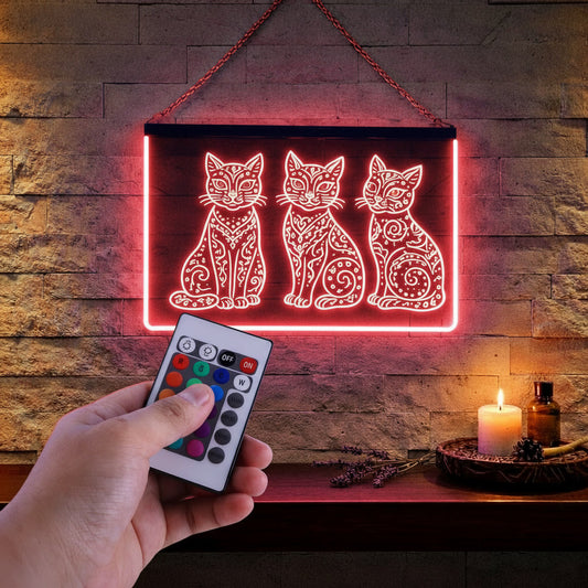 Enseigne Lumineuse Tribale Trio Chatons