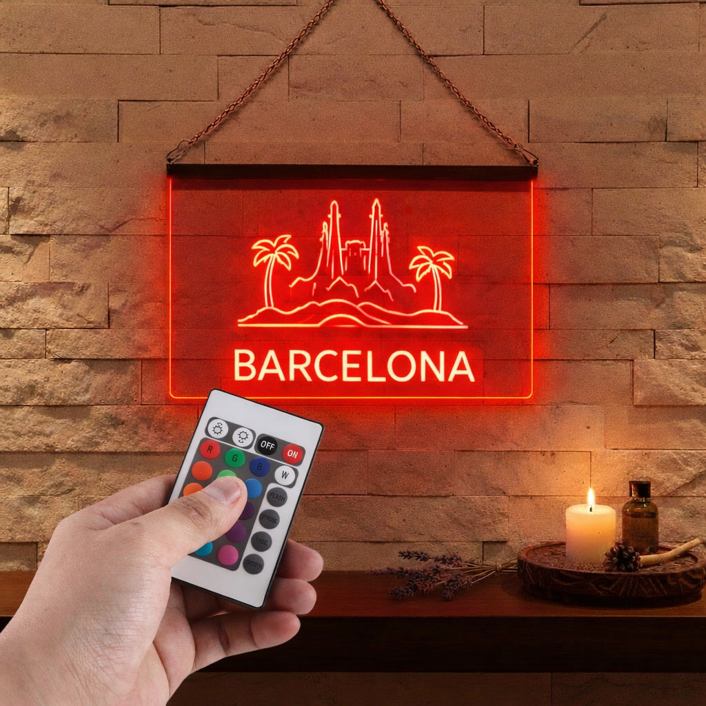 Enseigne Lumineuse Ville Barcelona