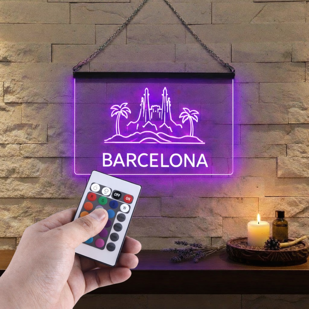 Enseigne Lumineuse Ville Barcelona
