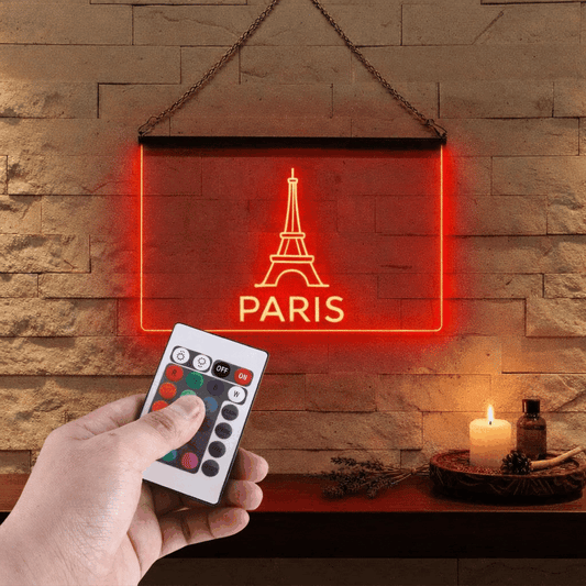 Enseigne Lumineuse Ville Paris 60 x 40 cm