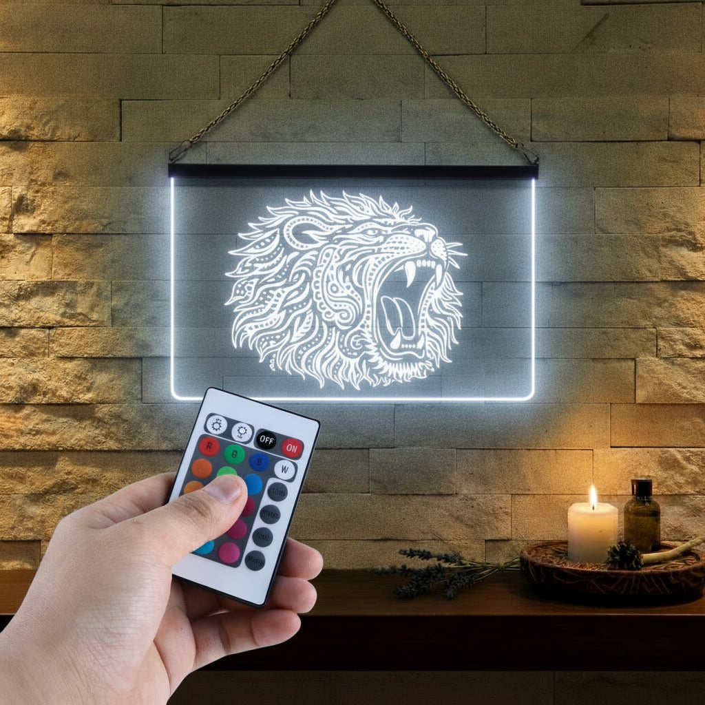 Enseigne Lumineuse Tribale Lion