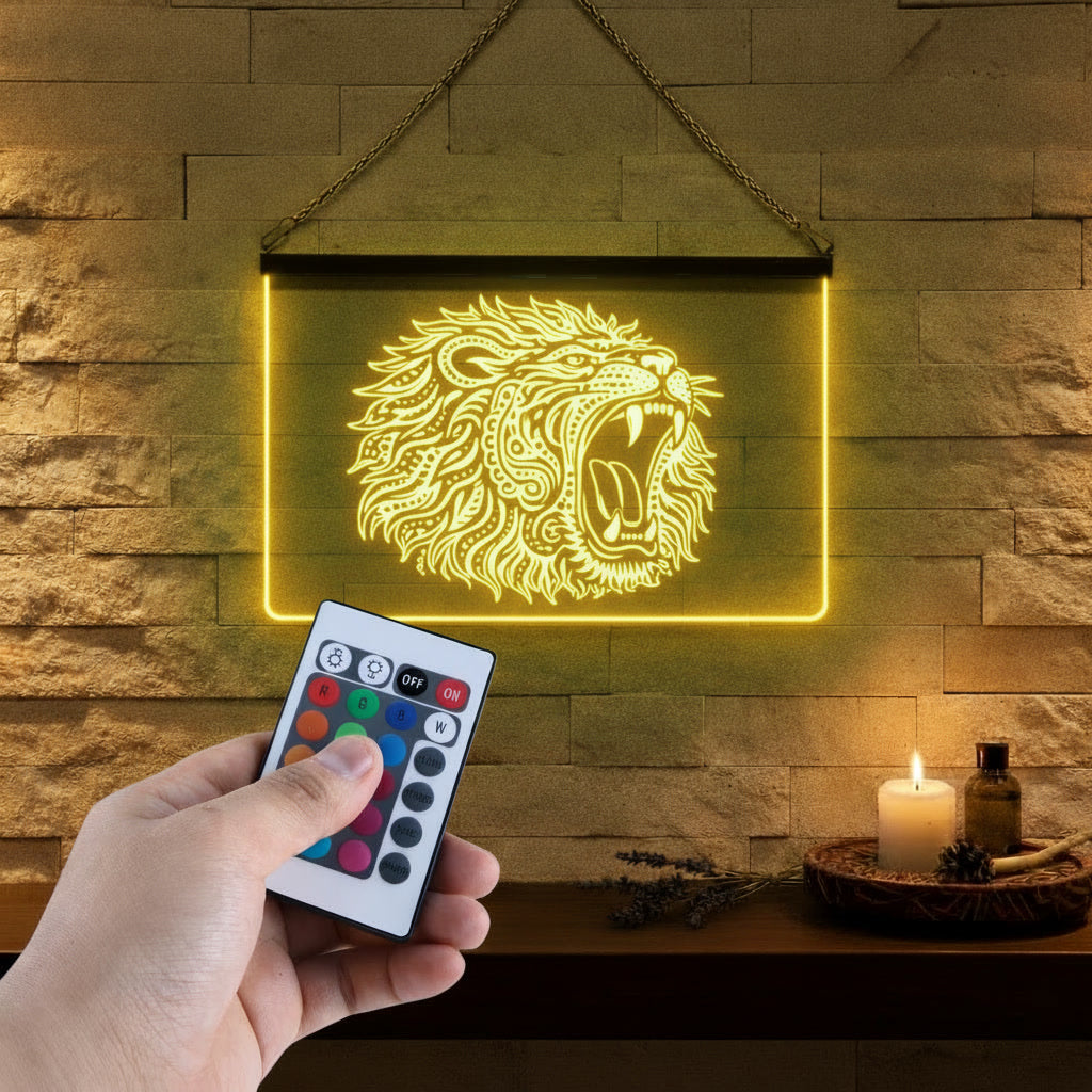 Enseigne Lumineuse Tribale Lion
