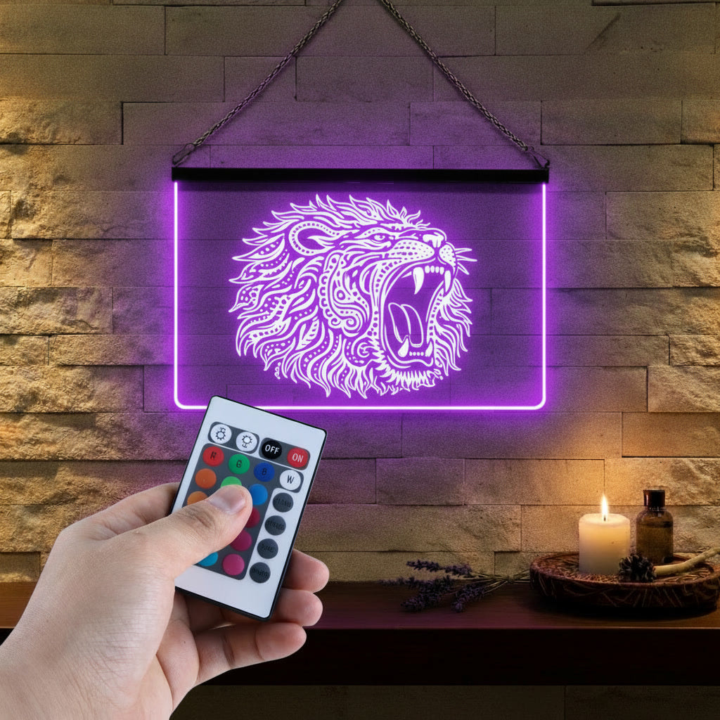 Enseigne Lumineuse Tribale Lion