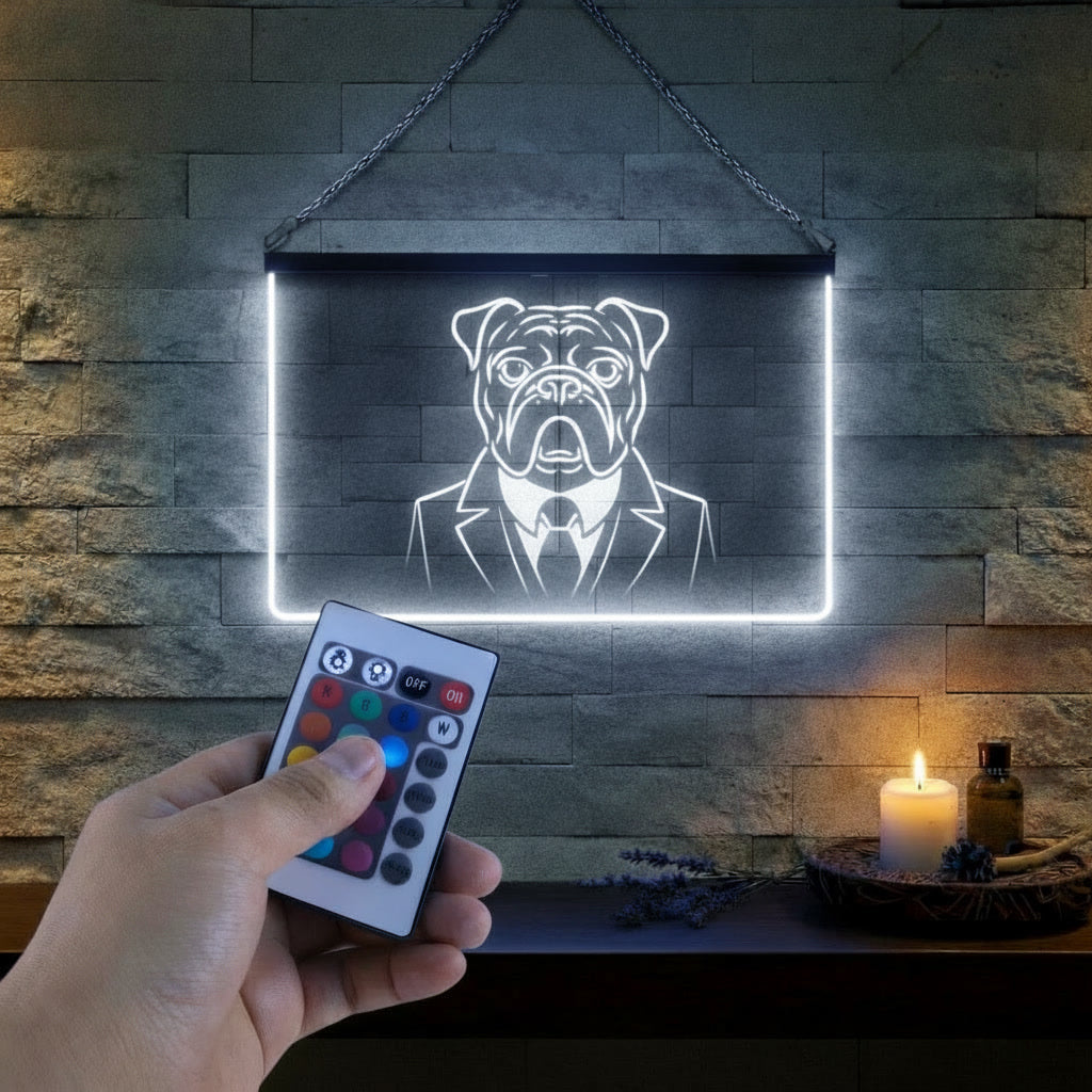 Enseigne Lumineuse Animal Bulldog