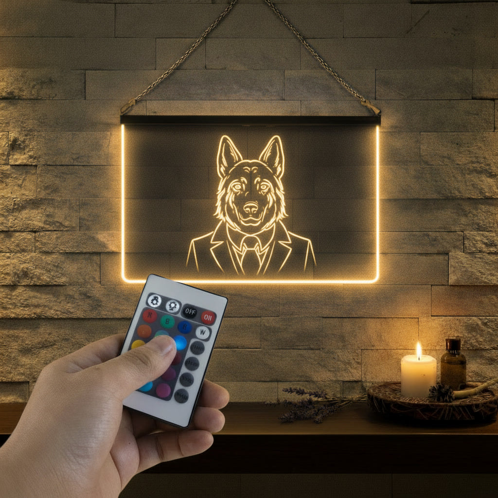 Enseigne Lumineuse Animal Berger Allemand
