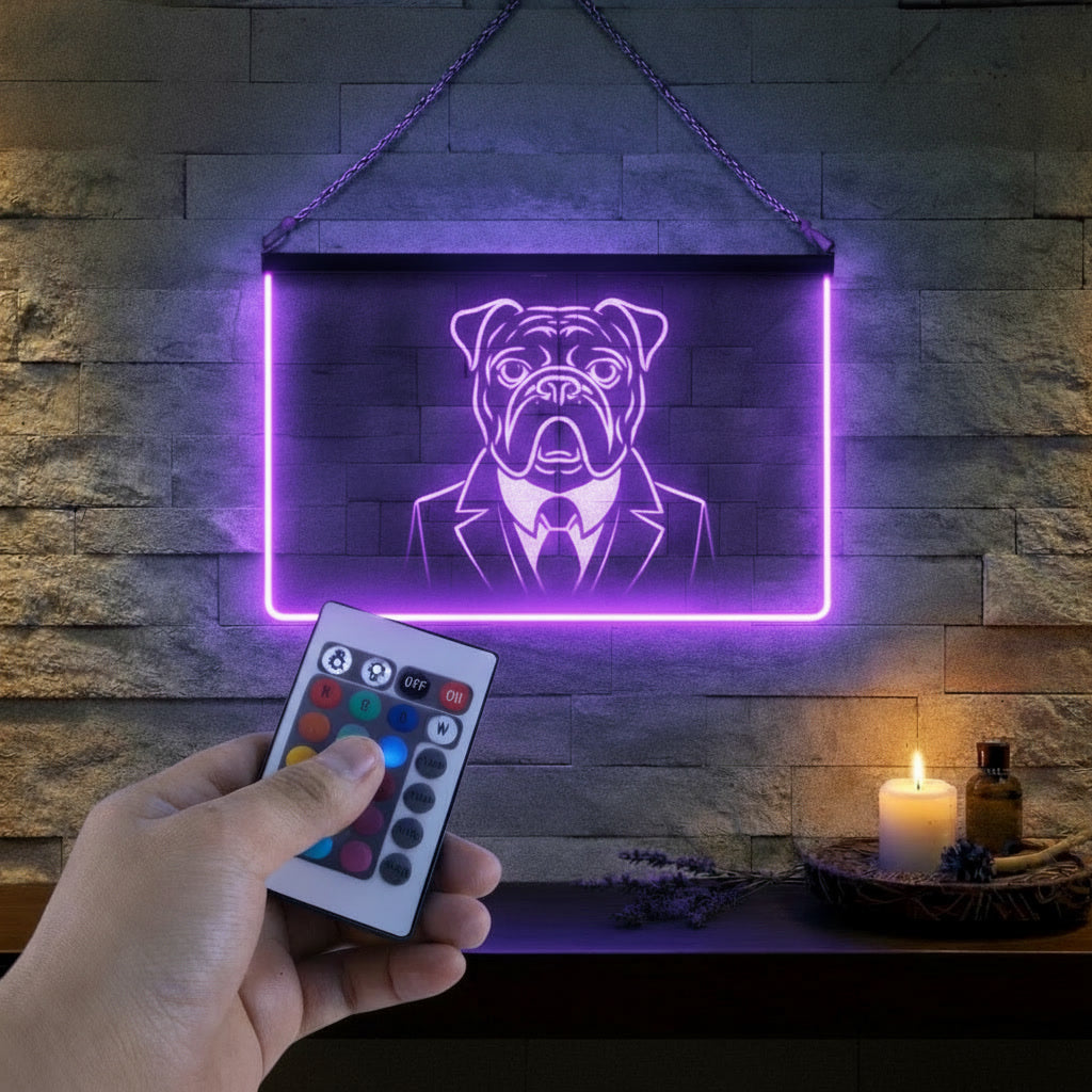 Enseigne Lumineuse Animal Bulldog