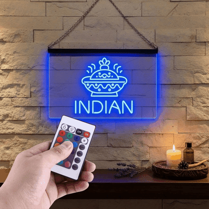 Enseigne Lumineuse Restaurant Indien 60 x 40 cm